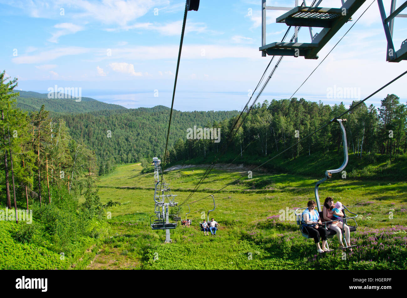 Skilifte für Sommer Stockfoto