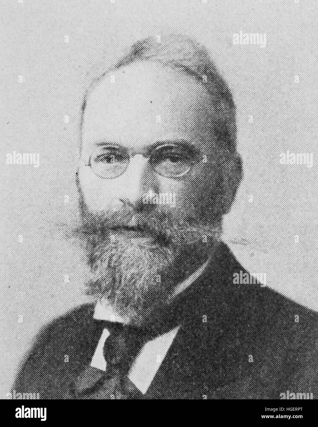 Friedrich Heinrich Philipp Franz von Hefner-Alteneck, wurde 27. April 1845 - 6. Januar 1904, ein deutscher Elektroingenieur und einer der engsten Mitarbeiter von Werner von Siemens, Reproduktion eines Fotos aus dem Jahr 1895, digital verbessert Stockfoto