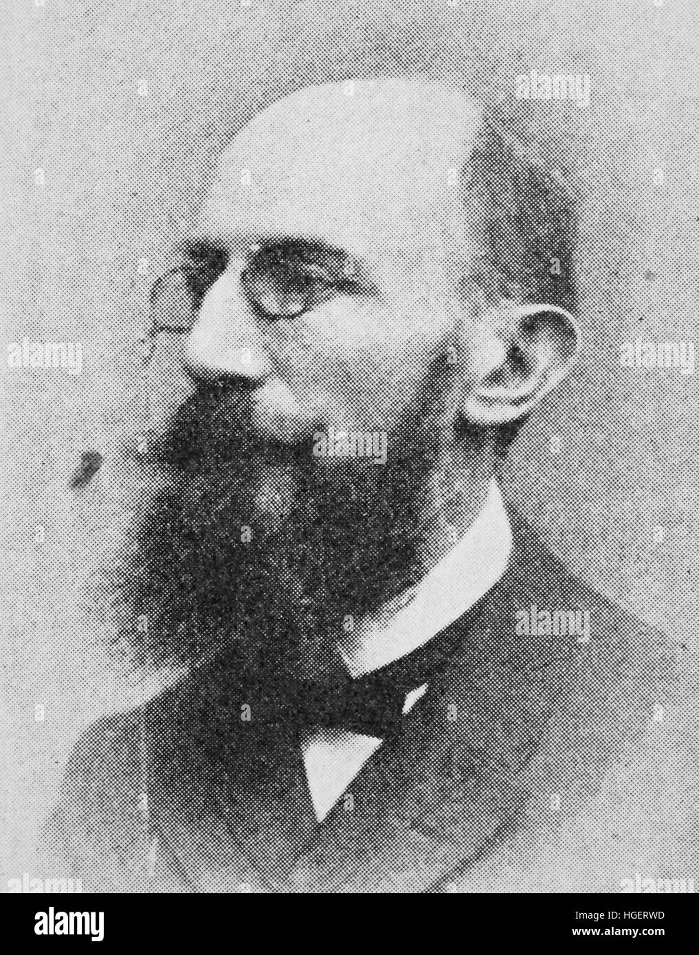 Hermann Wagner, war 23. Juni 1840 - 18. Juni 1929, ein deutscher Geograph und Kartograph, Reproduktion eines Fotos aus dem Jahr 1895, Digital verbessert Stockfoto
