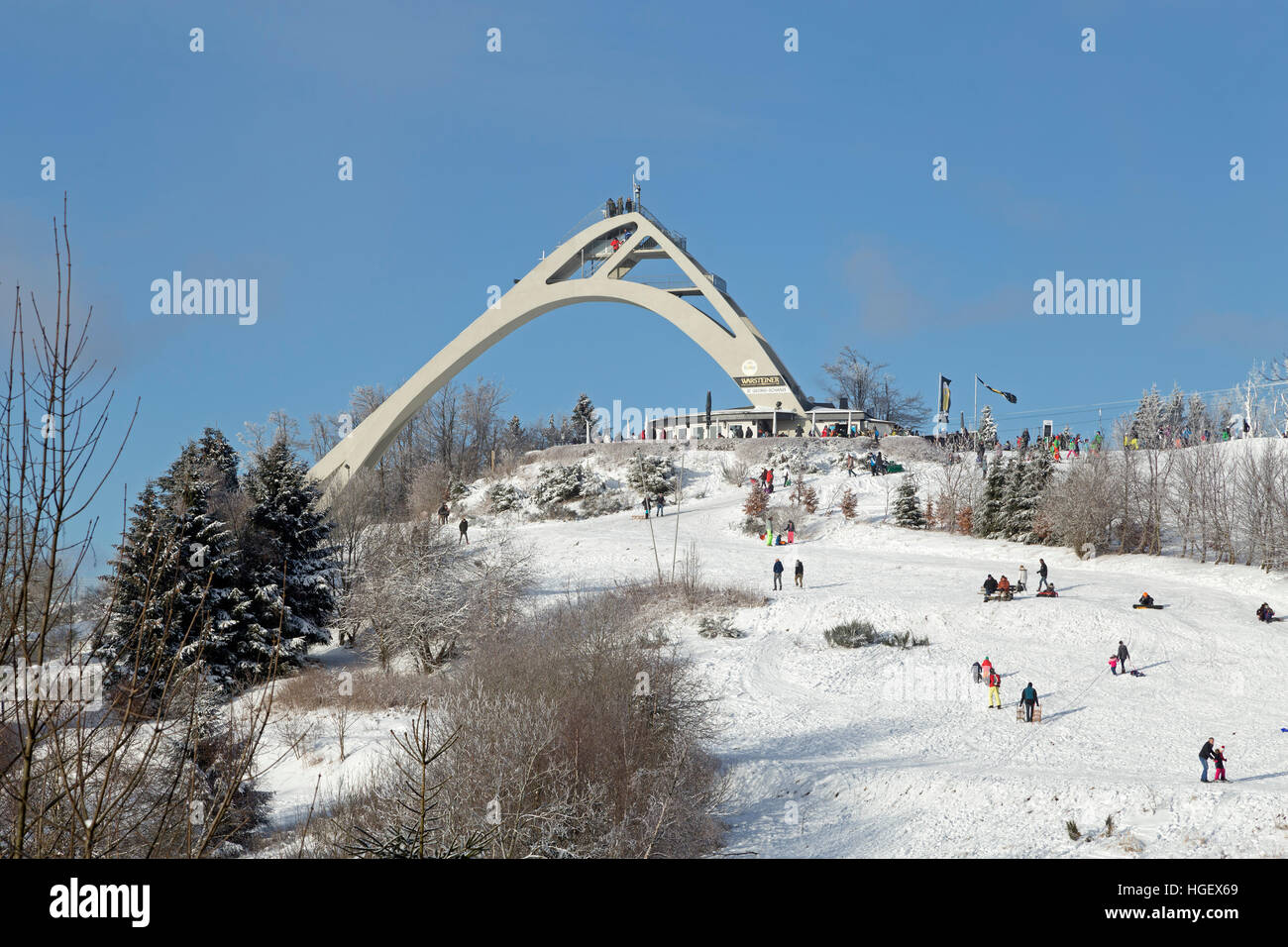 St. Georg-Sprungschanze, Winterberg, Sauerland, Nordrhein-Westfalen, Deutschland Stockfoto