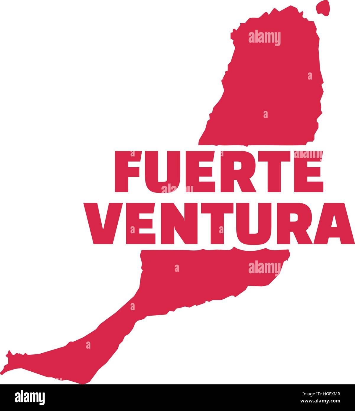 Fuerteventura Karte mit Namen Stock Vektor