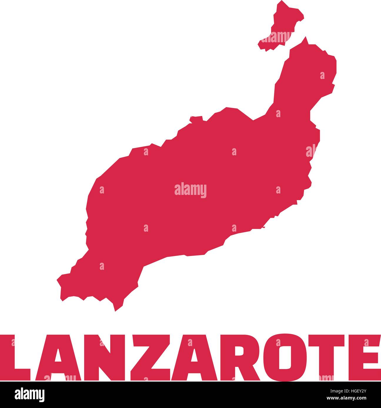 Lanzarote Karte mit Namen Stock Vektor