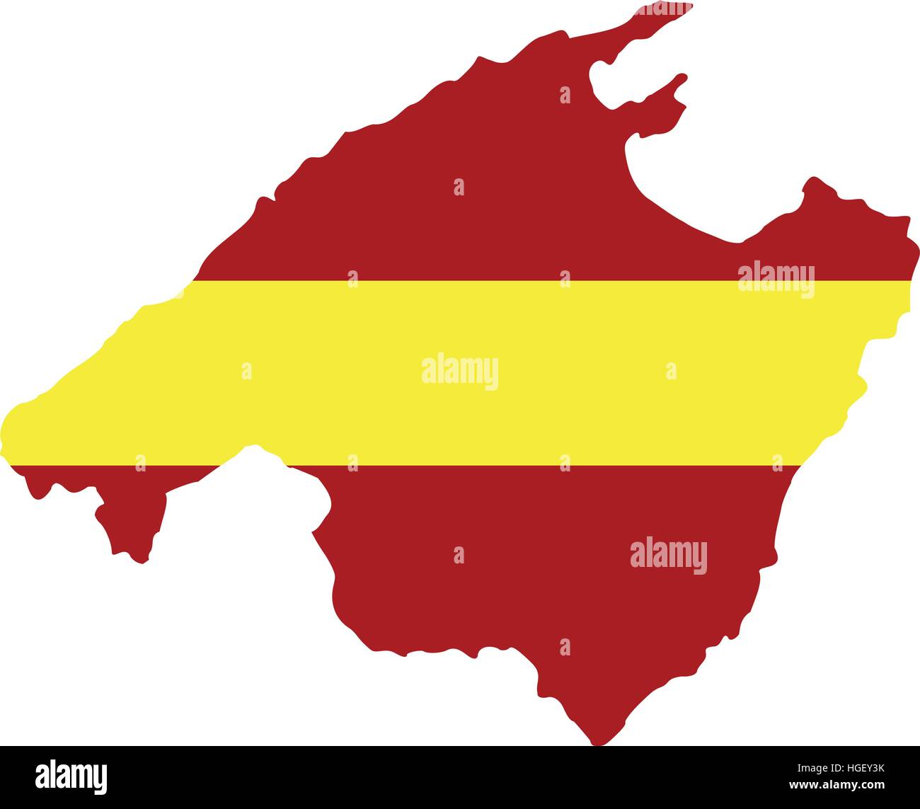 Mallorca Karte mit Flagge Stock Vektor