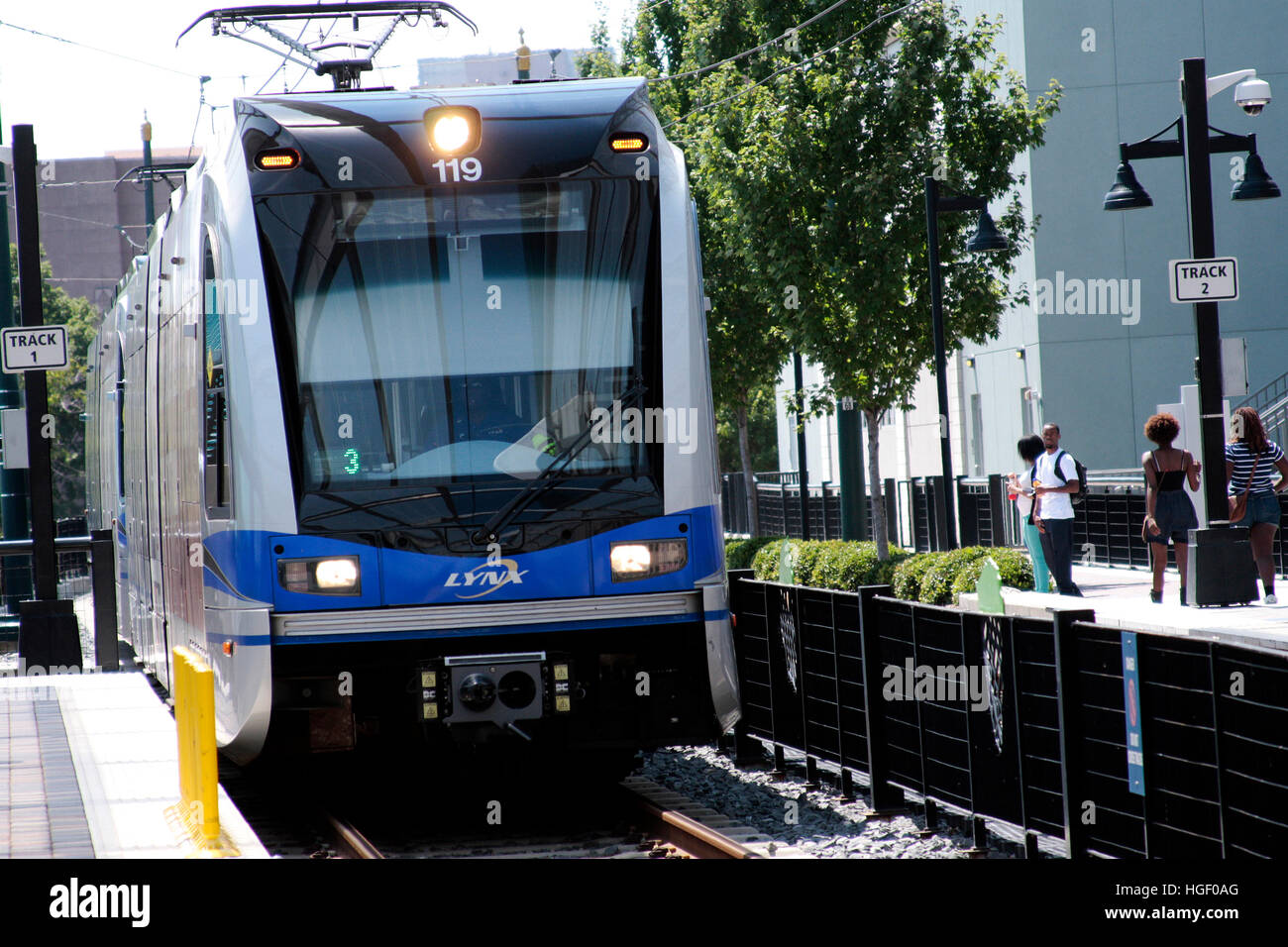 Katzen-LYNX - Charlotte Area Transit System Blue Line Stockfoto