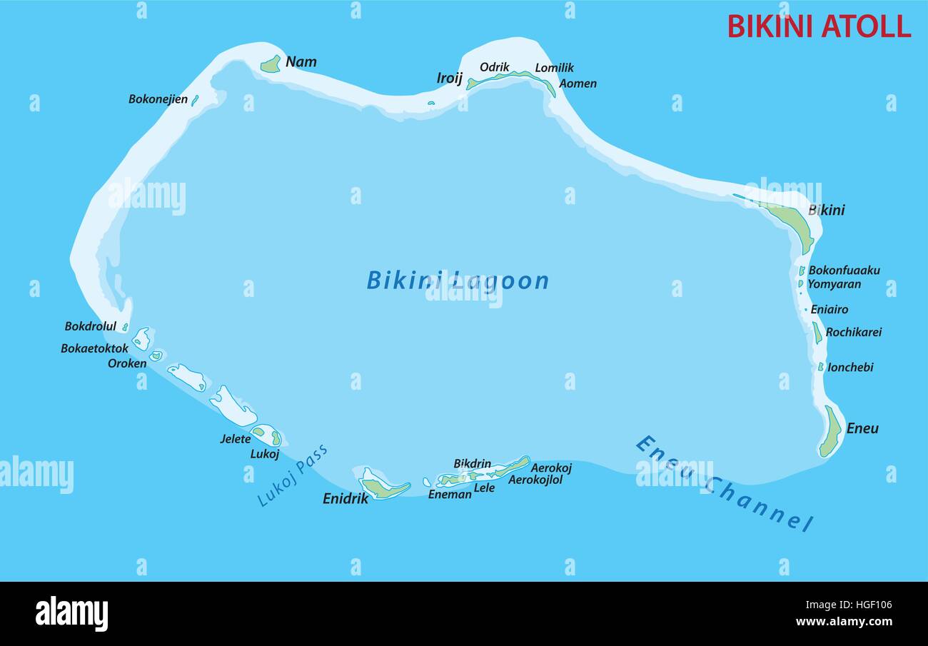 Bikini-Atoll Karte Stock-Vektorgrafik - Alamy