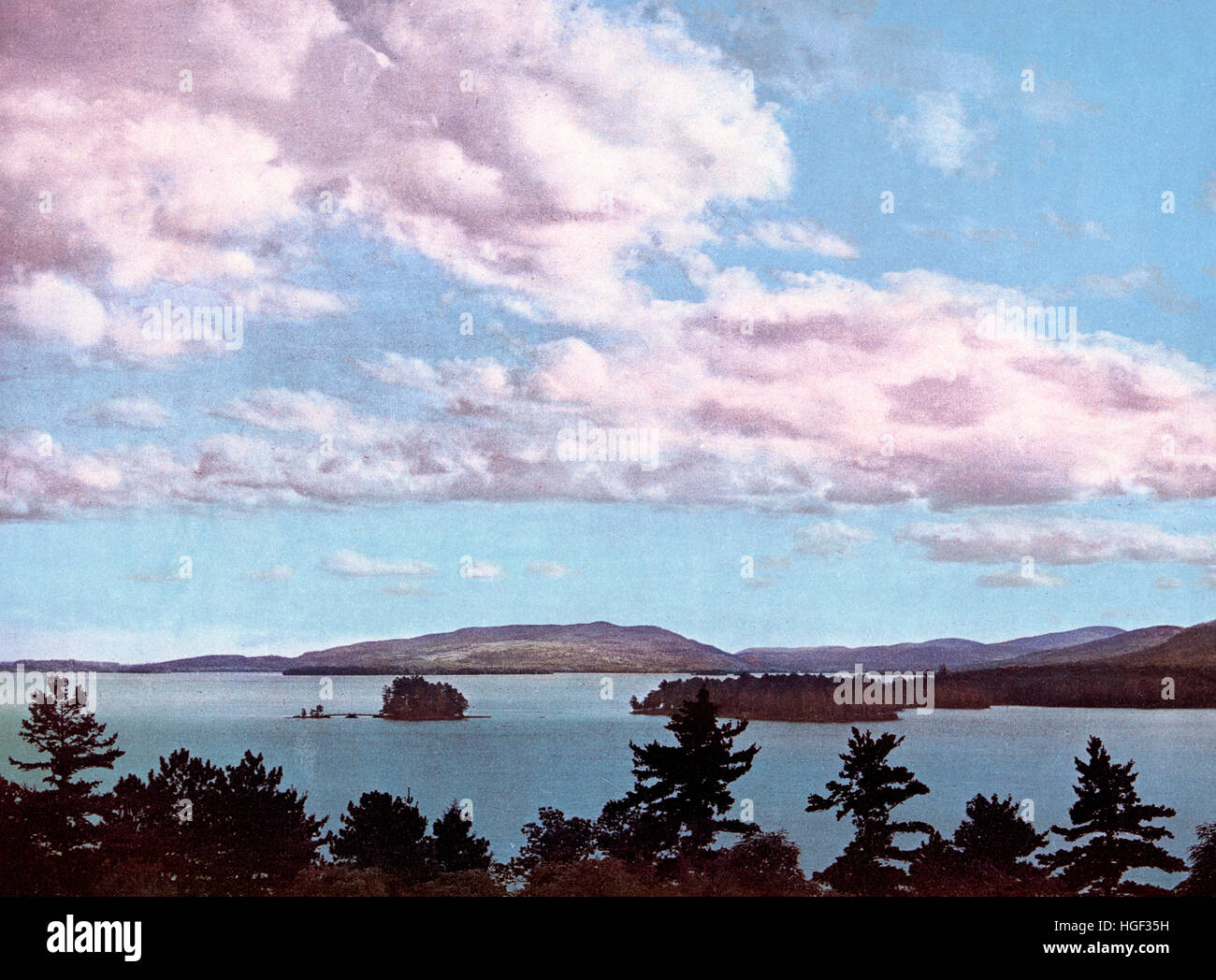 Südlich von Sagamore, Green Island, Lake George, NY, ca. 1904 Stockfoto