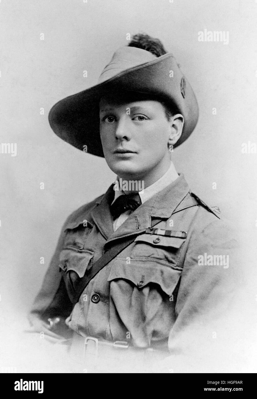 1900. Winston Churchill, als er Leutnant im südafrikanischen Lichtpferd war Stockfoto