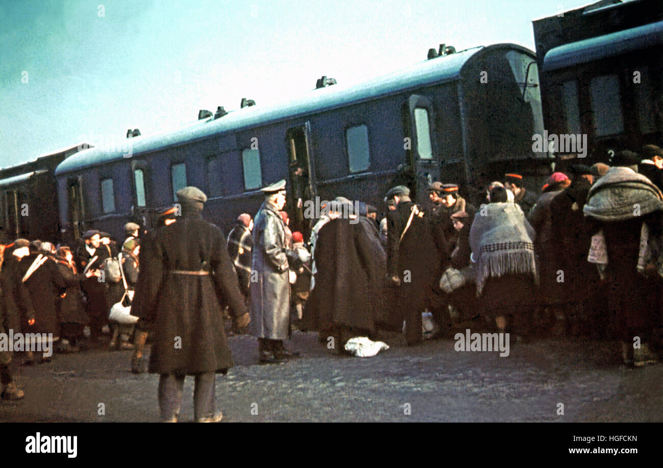 Ghetto Lodz Litzmannstadt, Deportation der Juden nach Chelmno in Polen April 1942, Zweiter Weltkrieg, Stockfoto