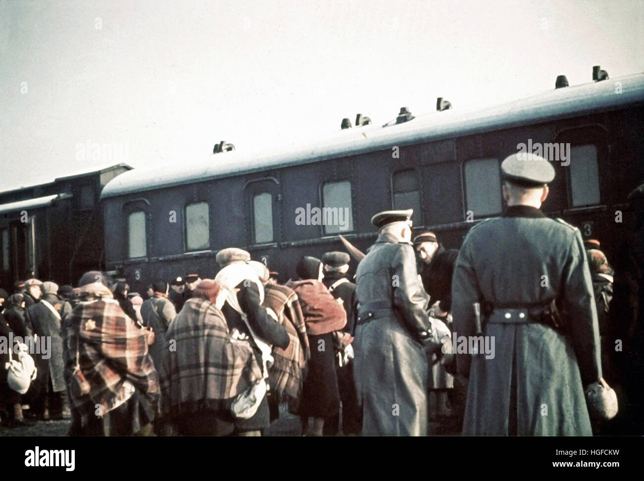 Ghetto Lodz Litzmannstadt, Deportation der Juden nach Chelmno in Polen 1942, Zweiter Weltkrieg, Stockfoto