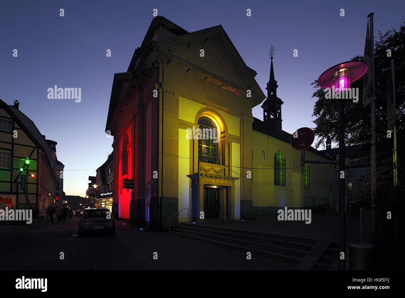 Zeigen Sie Licht Recklinghausen, Illumunation, Ruhrgebiet, Nordrhein-Westfalen, Stockfoto