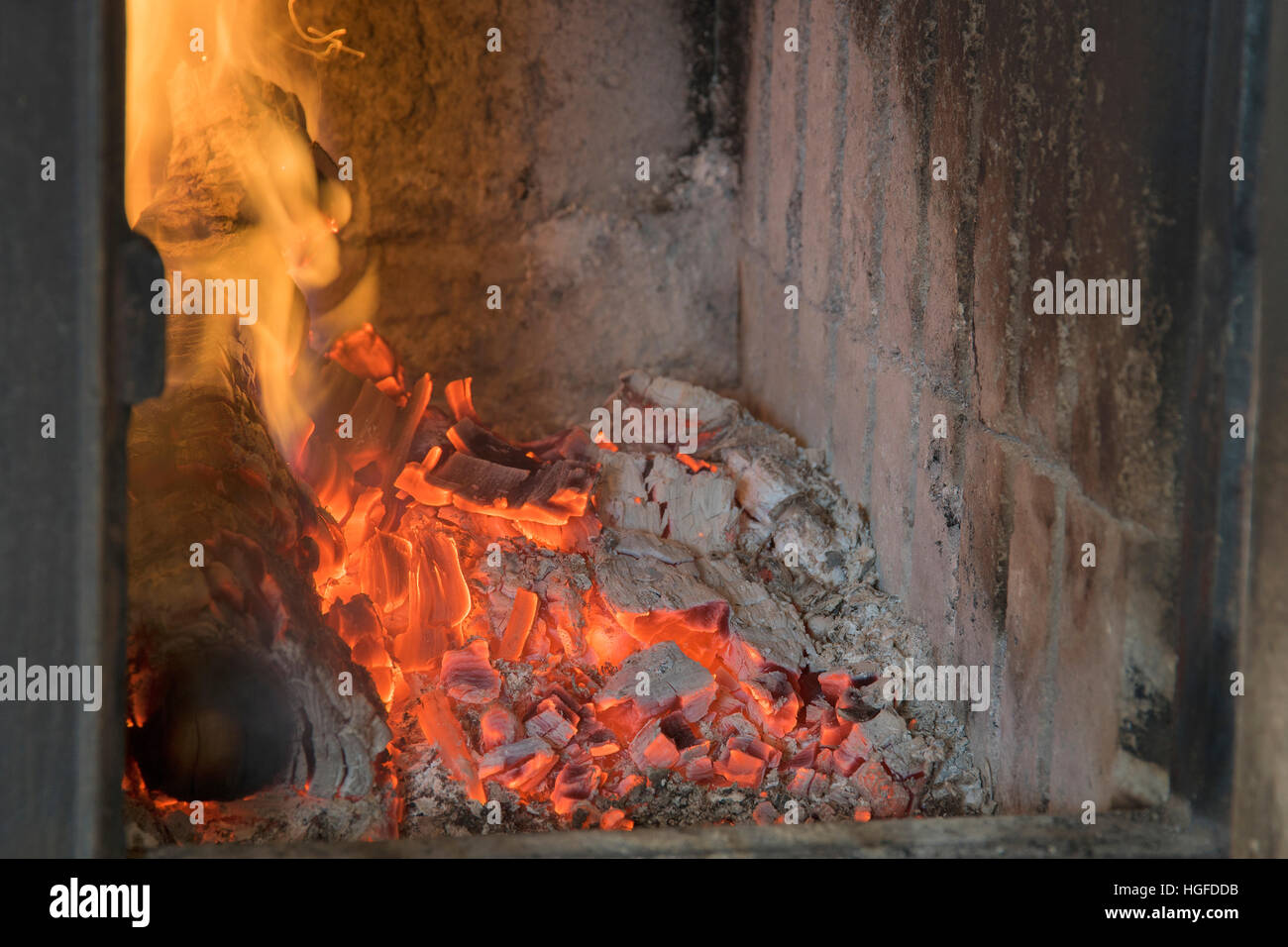 Brennendes Feuer Stockfoto
