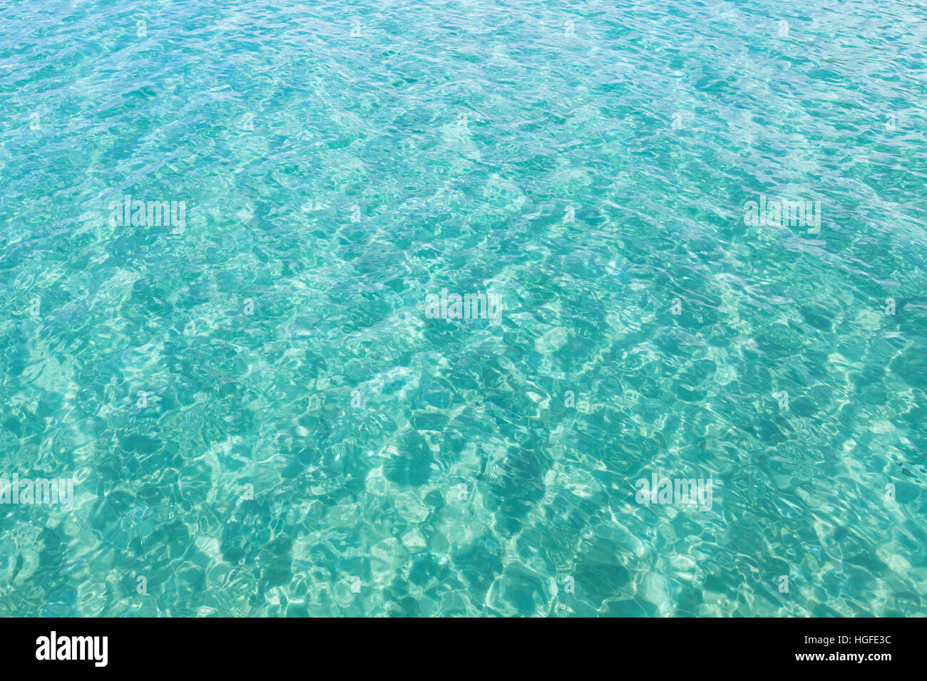 türkisfarbenes Wasser Hintergrund Textur Exemplar Stockfoto