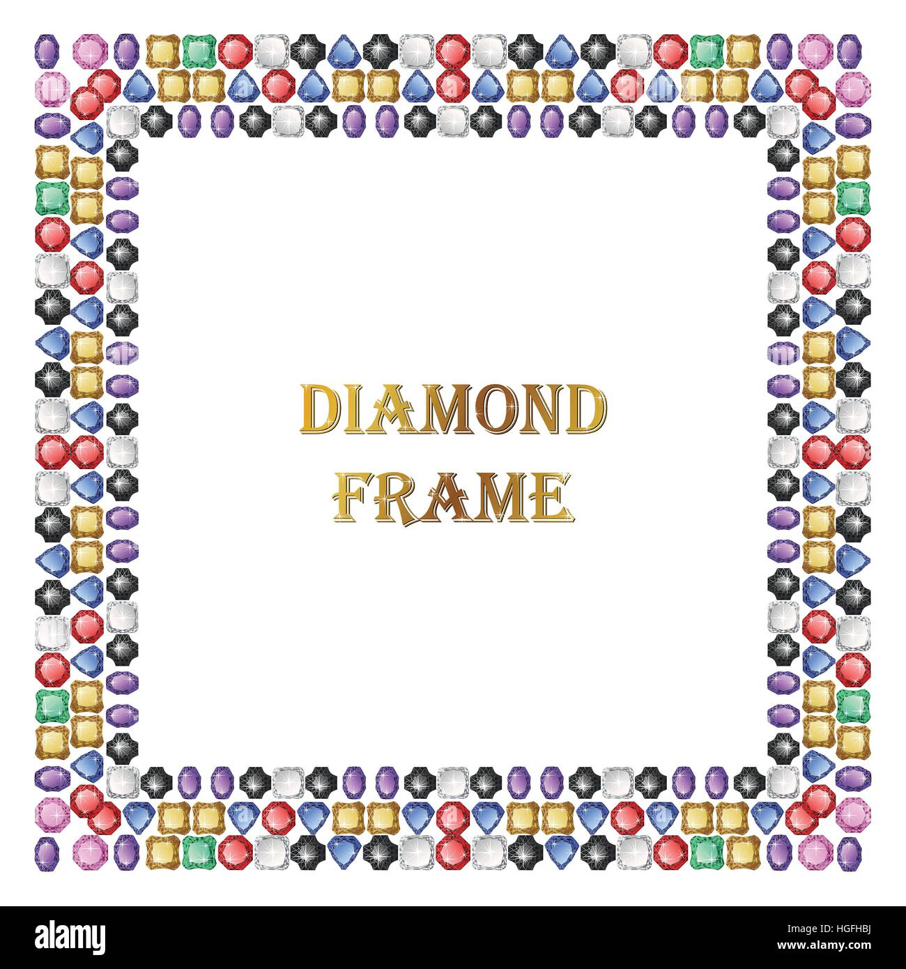 Diamanten quadratischen Rahmen Stock Vektor