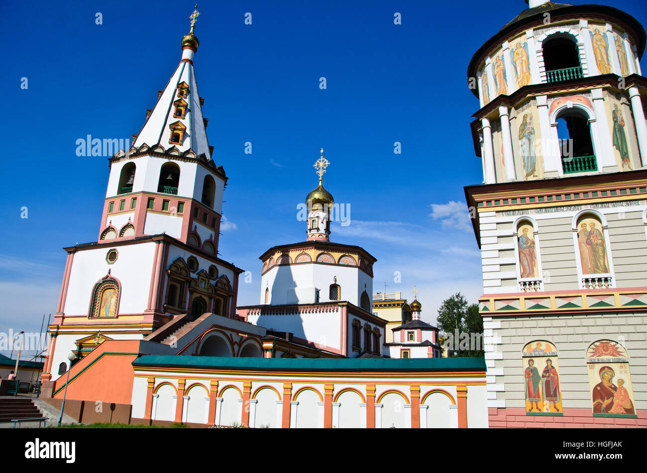 Schöne Kirche der Erscheinung des Herrn in Irkutsk Stockfoto