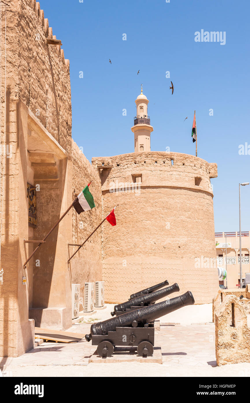 Alte arabische Festung. Al-Fahidi-Fort.Dubai. VEREINIGTEN ARABISCHEN EMIRATEN. Stockfoto