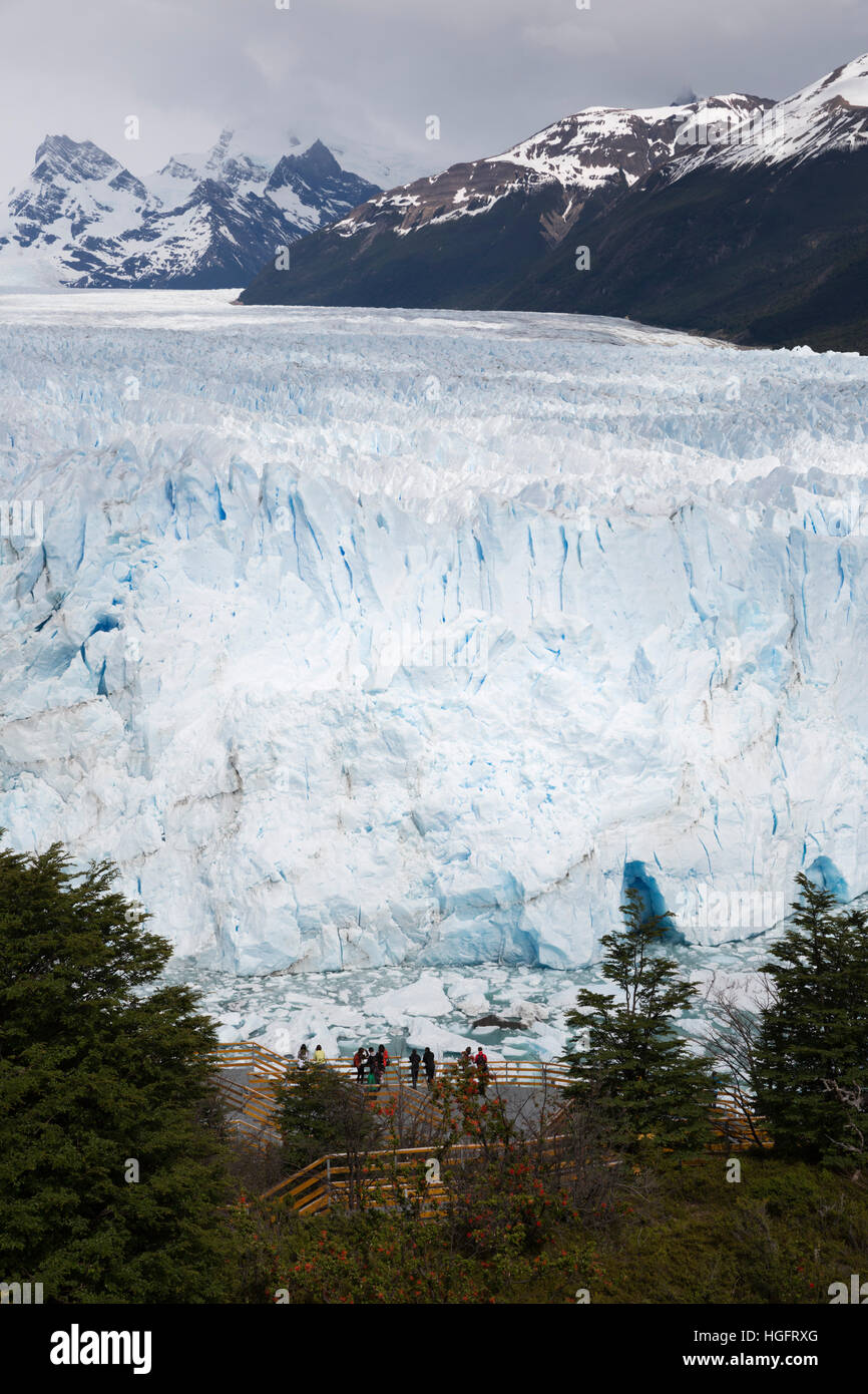 Perito Moreno-Gletscher am Lago Argentino, El Calafate, Parque Nacional Los Glaciares, Patagonien, Argentinien, Südamerika Stockfoto