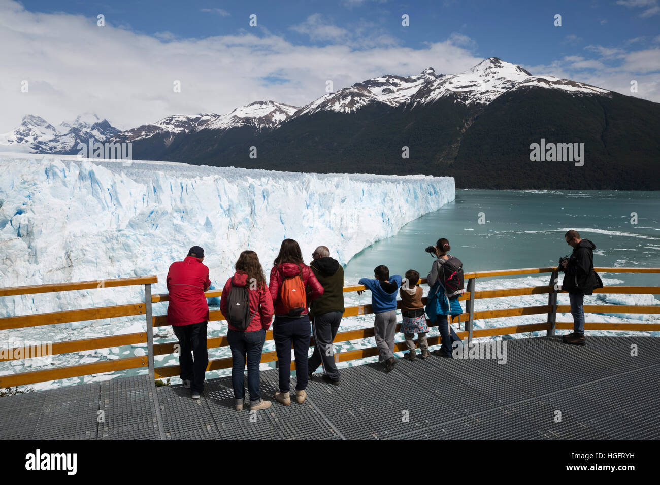 Perito Moreno-Gletscher am Lago Argentino, El Calafate, Parque Nacional Los Glaciares, Patagonien, Argentinien, Südamerika Stockfoto