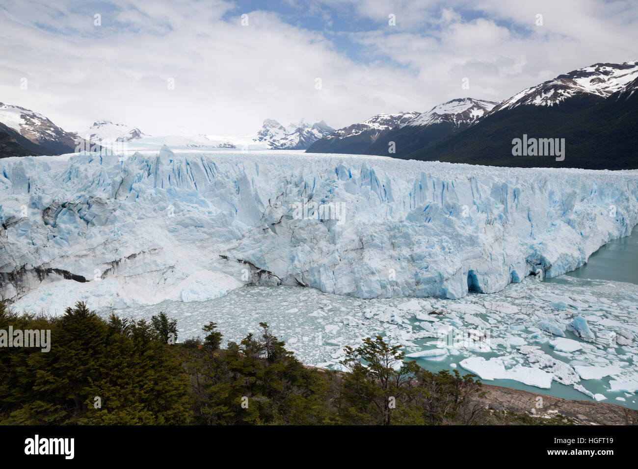 Perito Moreno-Gletscher am Lago Argentino, El Calafate, Parque Nacional Los Glaciares, Patagonien, Argentinien, Südamerika Stockfoto