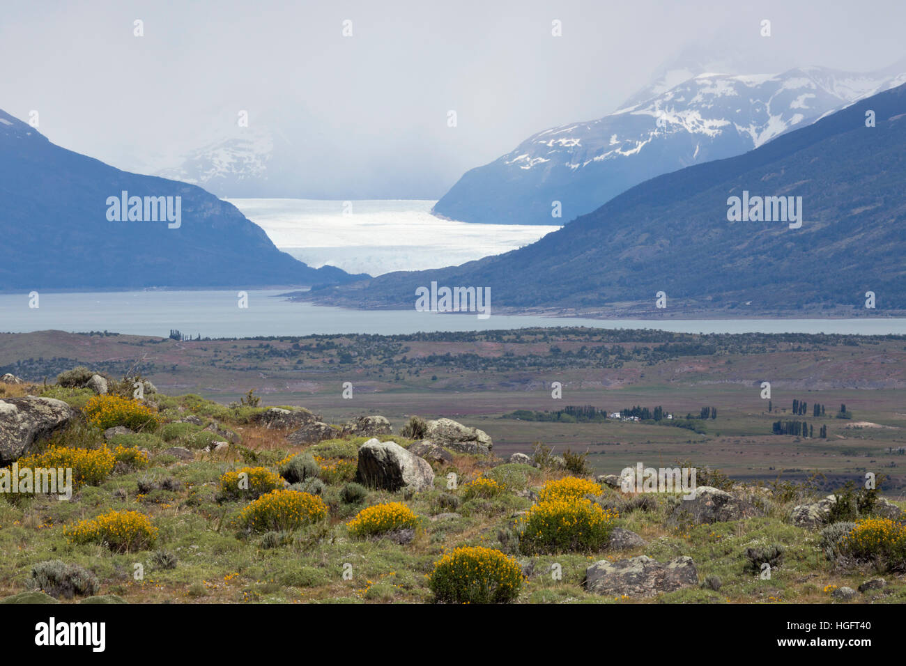 Perito Moreno-Gletscher am Lago Argentino, El Calafate, Parque Nacional Los Glaciares, Patagonien, Argentinien, Südamerika Stockfoto