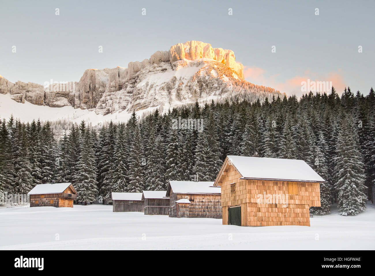 Österreich Alpen Winterlandschaft Stockfoto