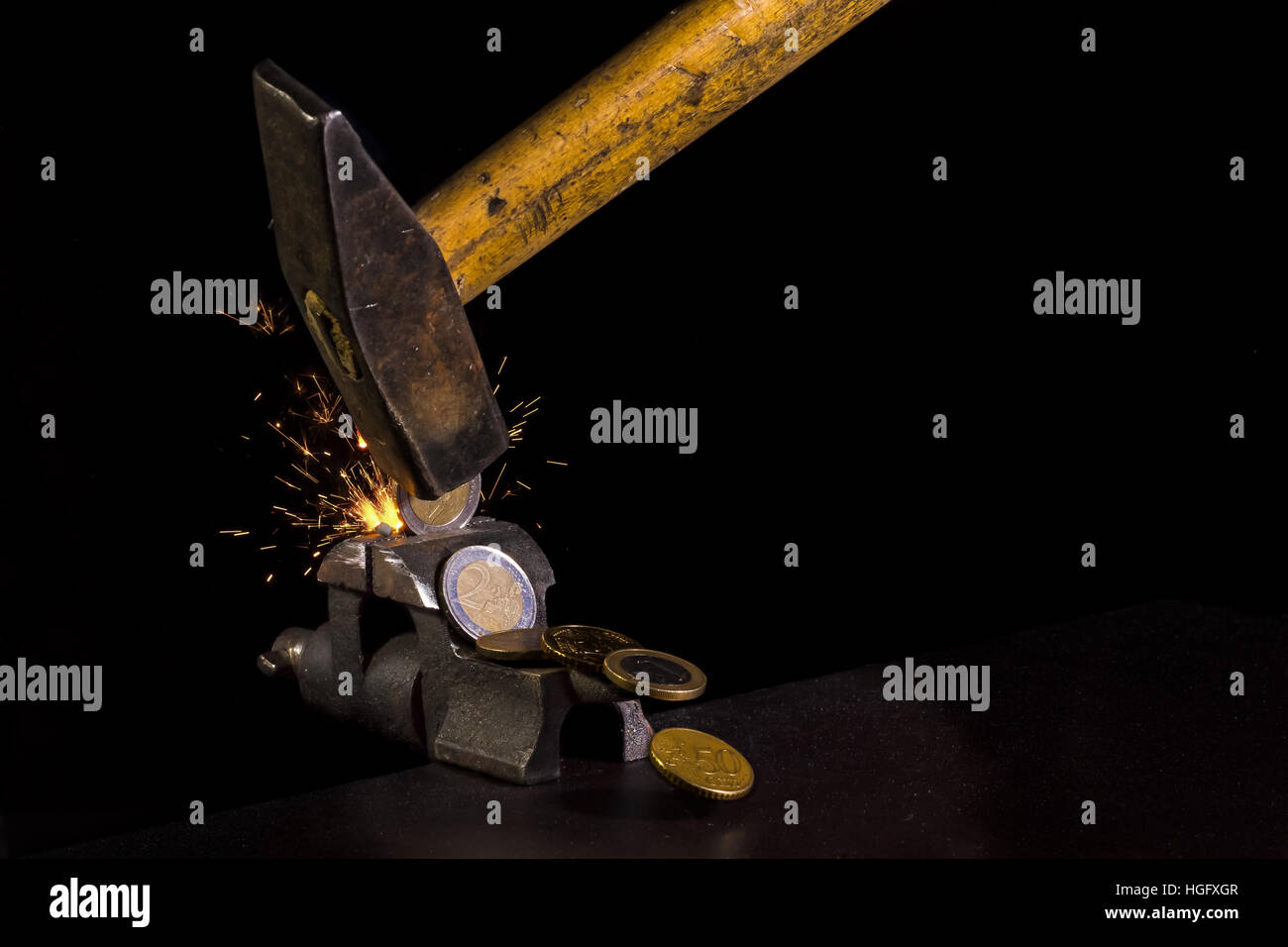 Macht Geld Konzept Hintergrund für Designer Stockfoto