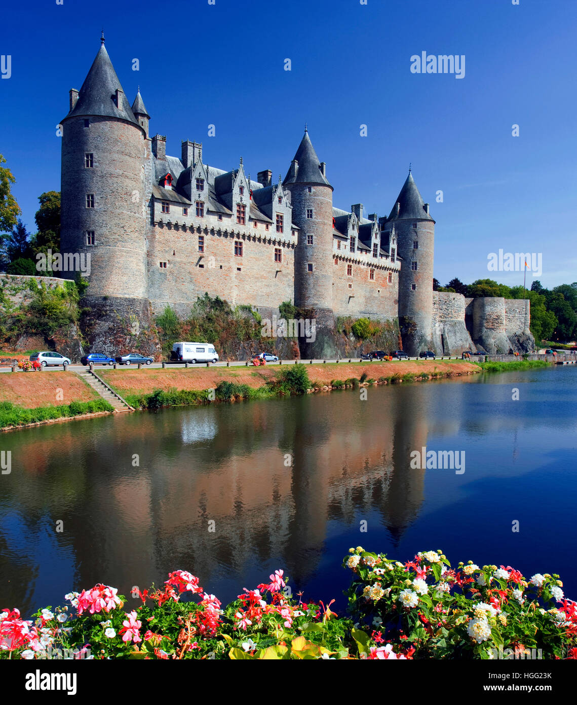 Josselin Burg, Bretagne, Frankreich Stockfoto