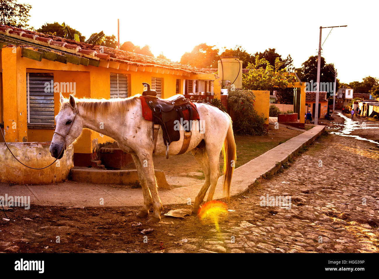 Trinidad, Kuba - 18. Dezember 2016: Bunten traditionellen Häuser in der Kolonialstadt Trinidad (UNESCO Weltkulturerbe). Stockfoto
