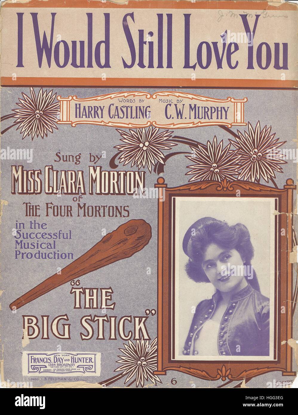 'Ich würde immer noch vom 1907 Chicago Musical "Druckmittel" Sheet Music Cover liebe dich' Stockfoto