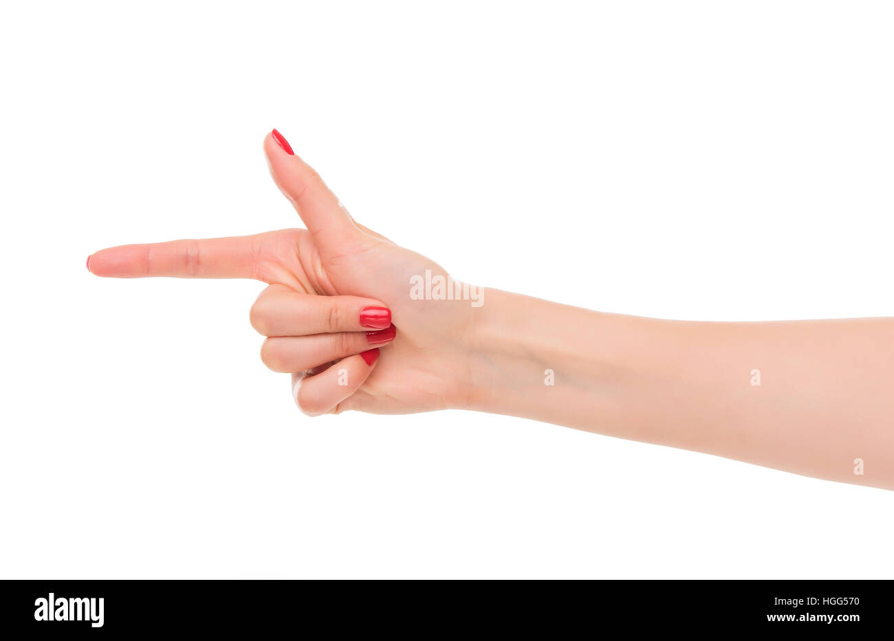 Menschliche Hand mit Finger zeigen Stockfoto