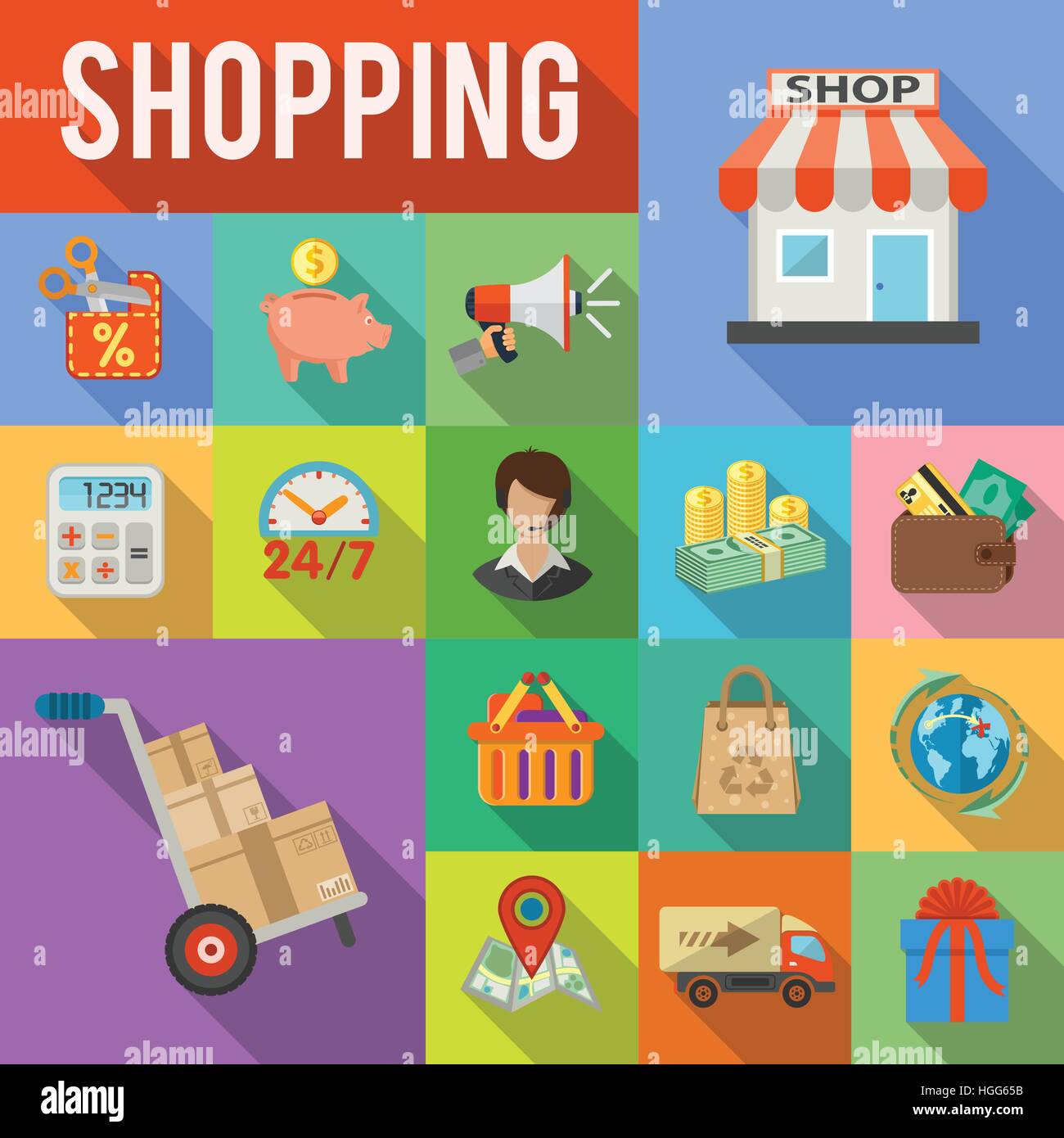 Internet-Shopping und Lieferung Konzept Stock Vektor