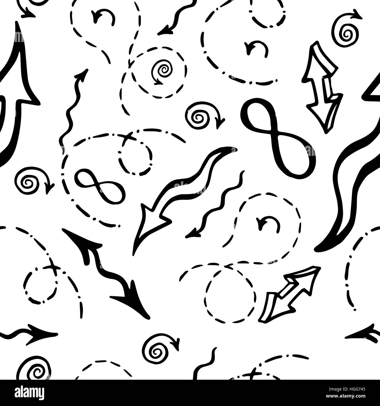 Handgezeichnete mathematische Elemente.  Vektor Musterdesign. Stock Vektor