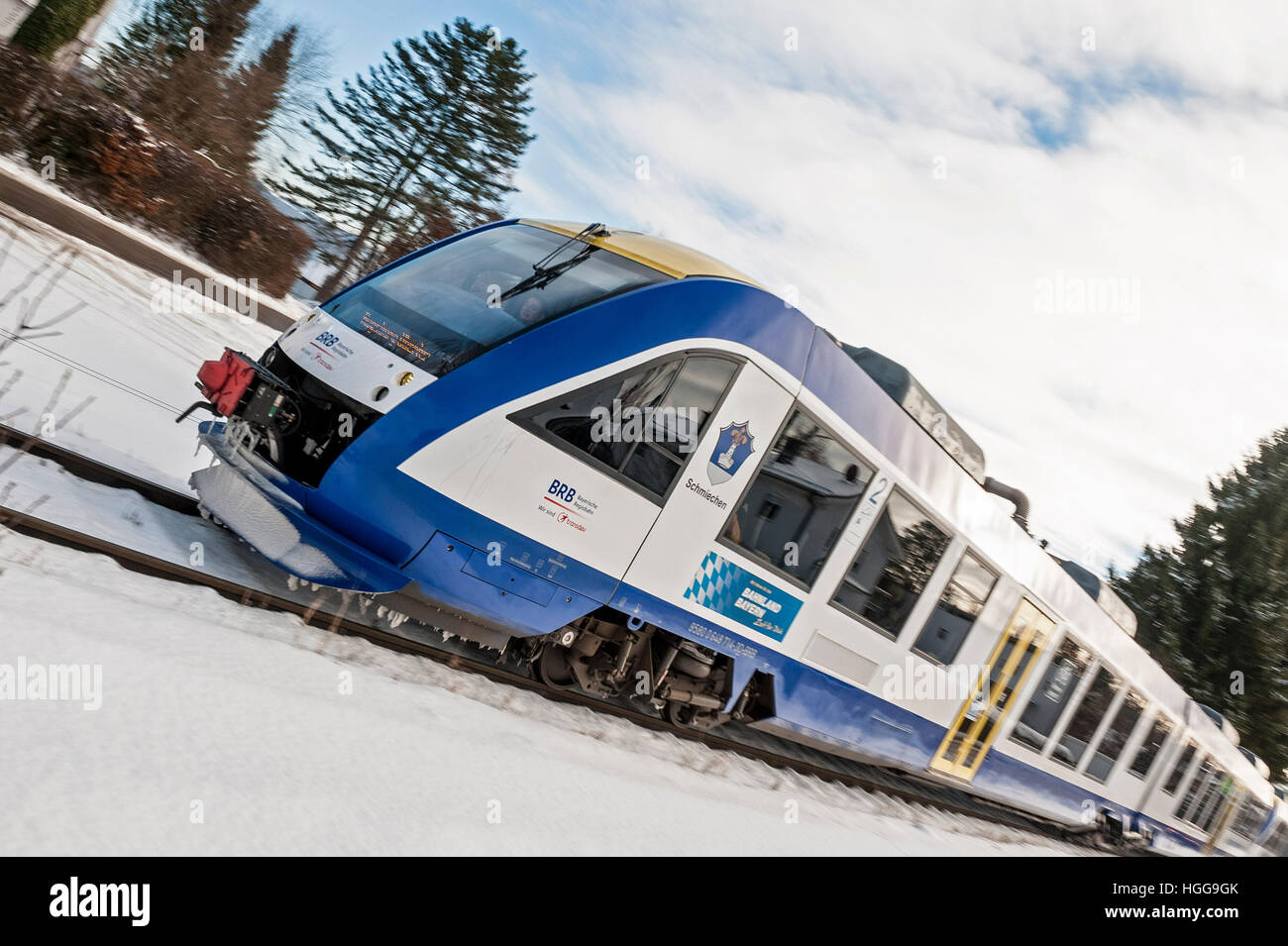 Volontariats Regionalbahn - Winter Stockfoto