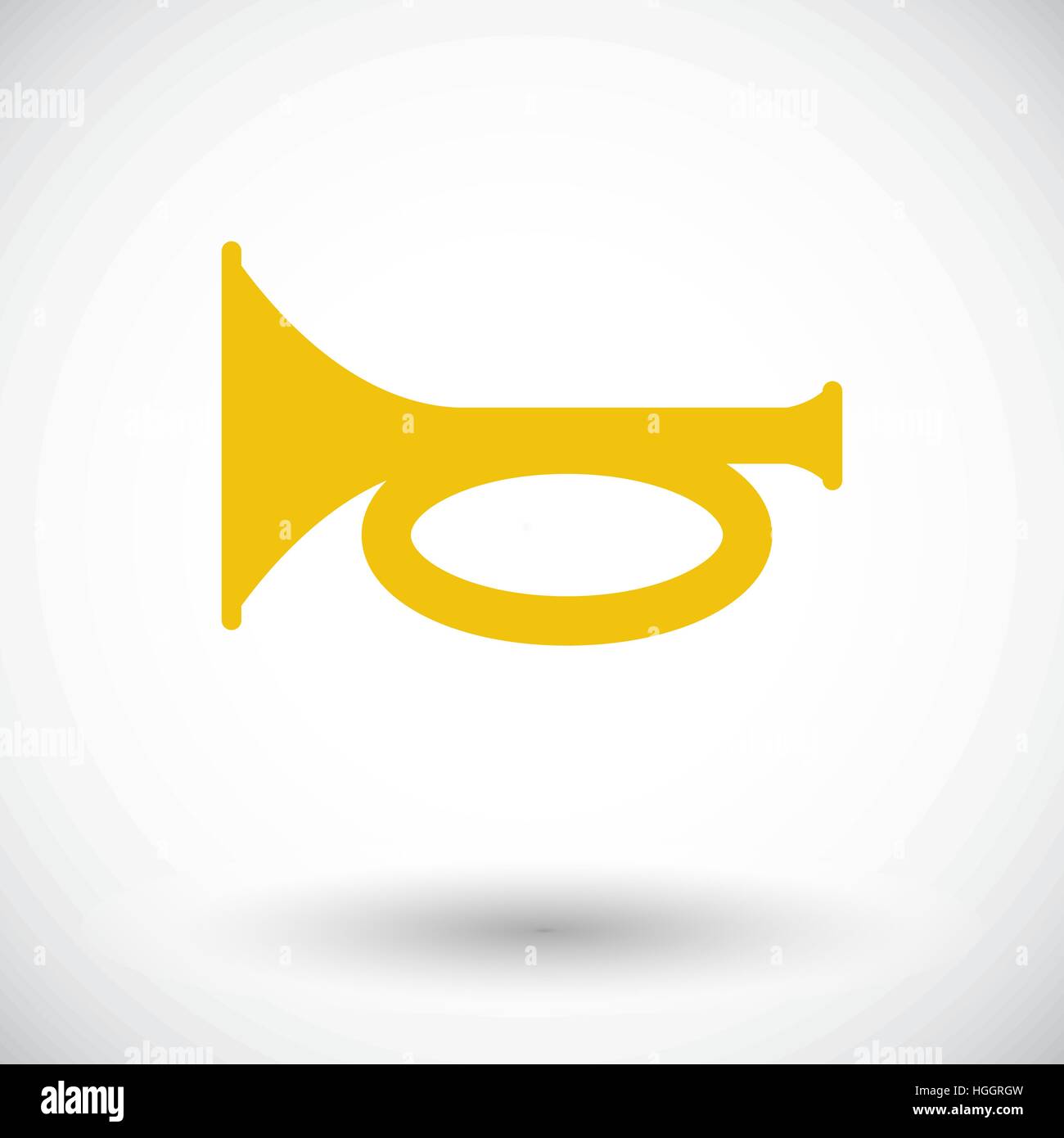 Horn. Einzelne flache Symbol auf weißem Hintergrund. Vektor-Illustration. Stock Vektor