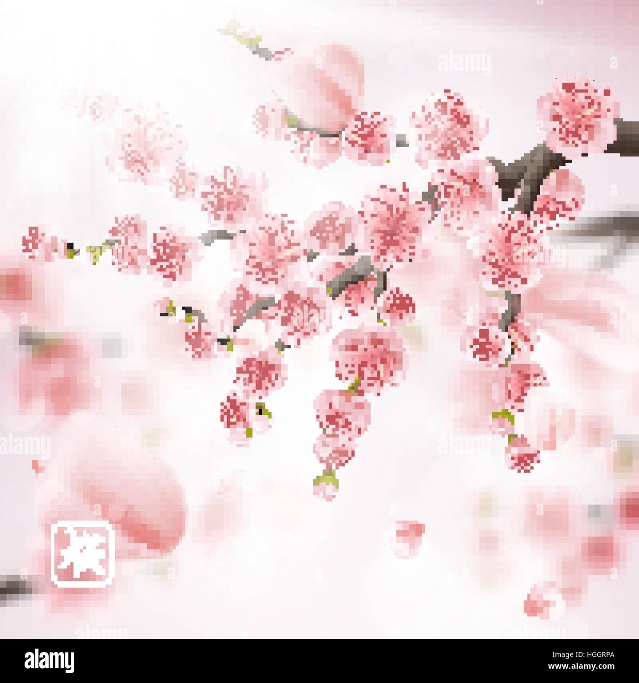 Realistische Sakura Kirsche Japan Branch. EPS 10 Stock Vektor