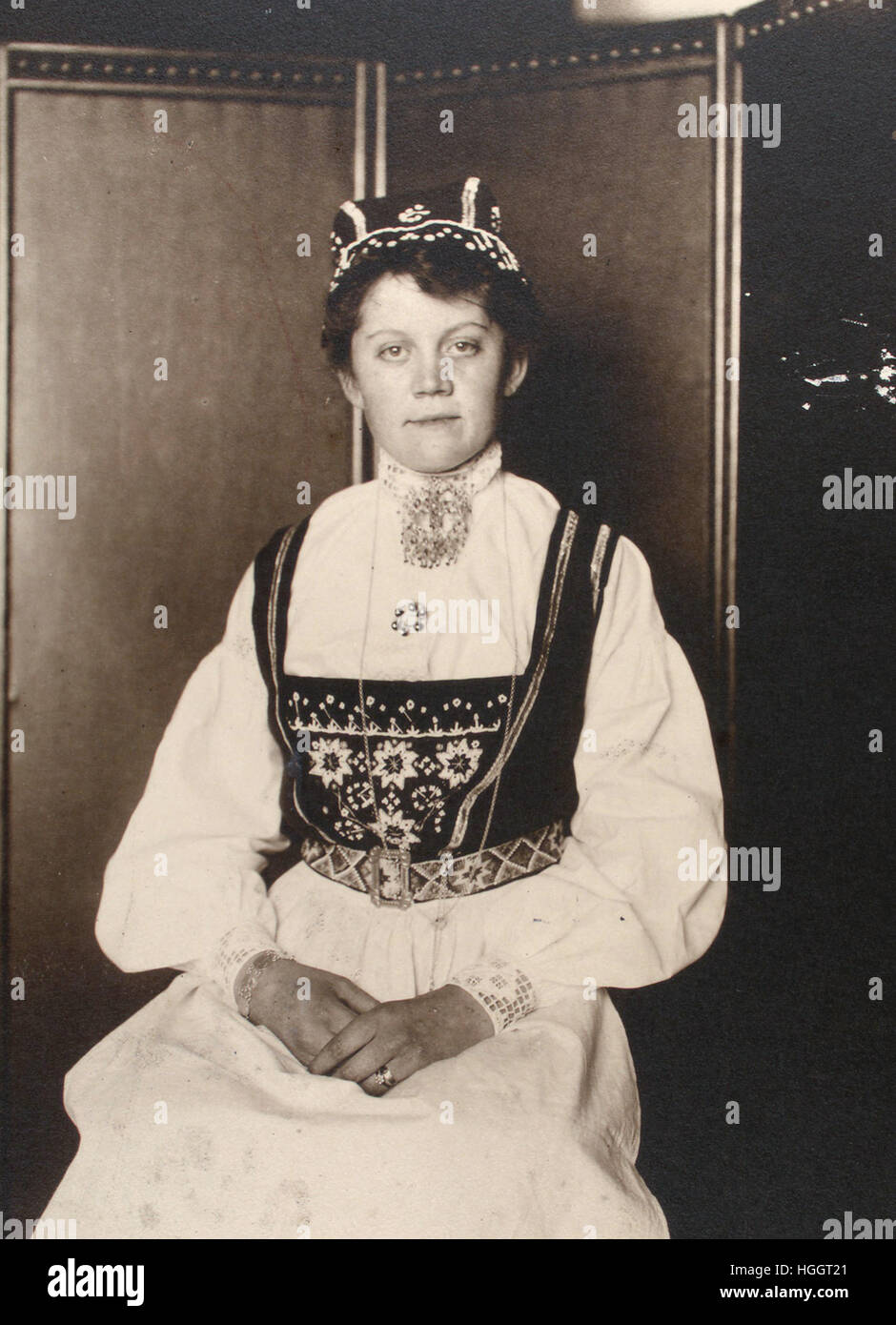 Porträt des norwegischen Frau - Ellis Island Immigration Station 1902-1913-Foto: Augustus Sherman Stockfoto