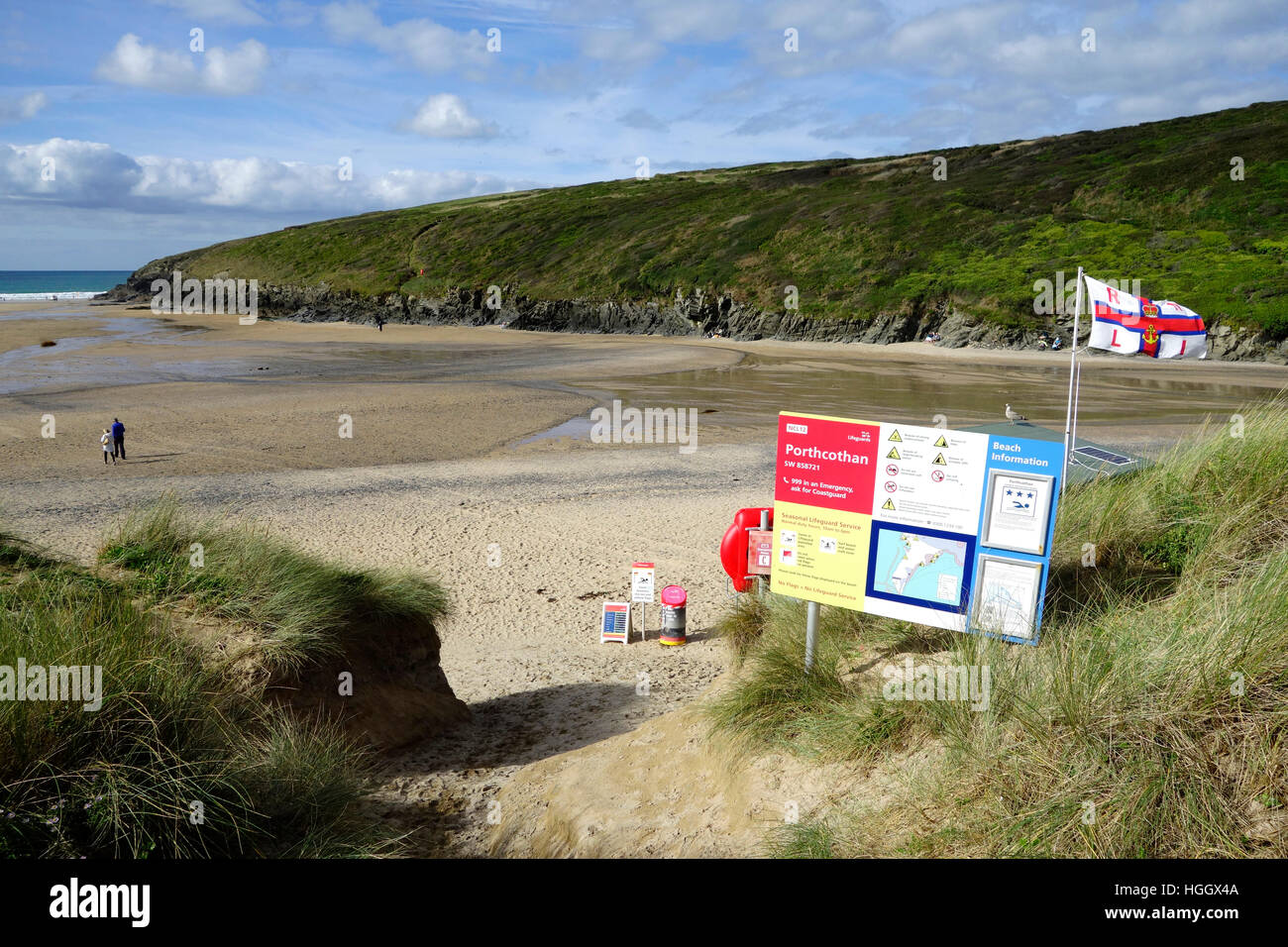Porthcothan Beach & Bay, North Cornwall, England, UK im Sommer Stockfoto