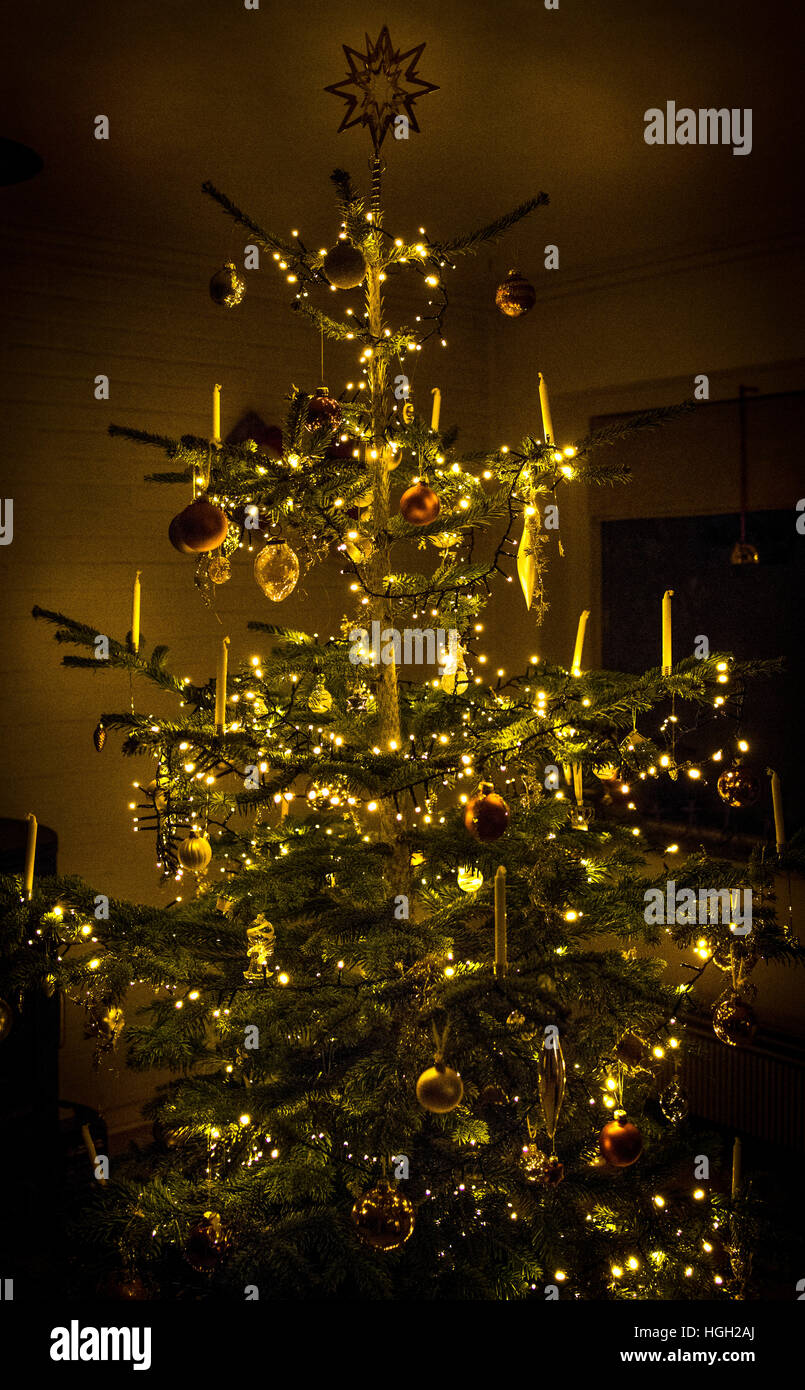 Weihnachts-Dekoration. In Dänemark gedreht Stockfoto