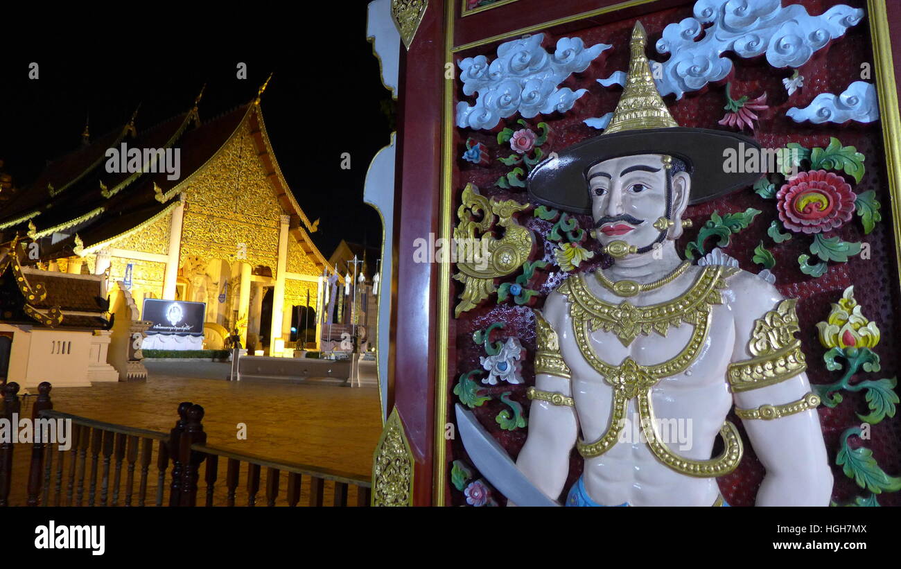 Wat Chedi Luang buddhistischen Tempel Chiang Mai, Thailand Stockfoto