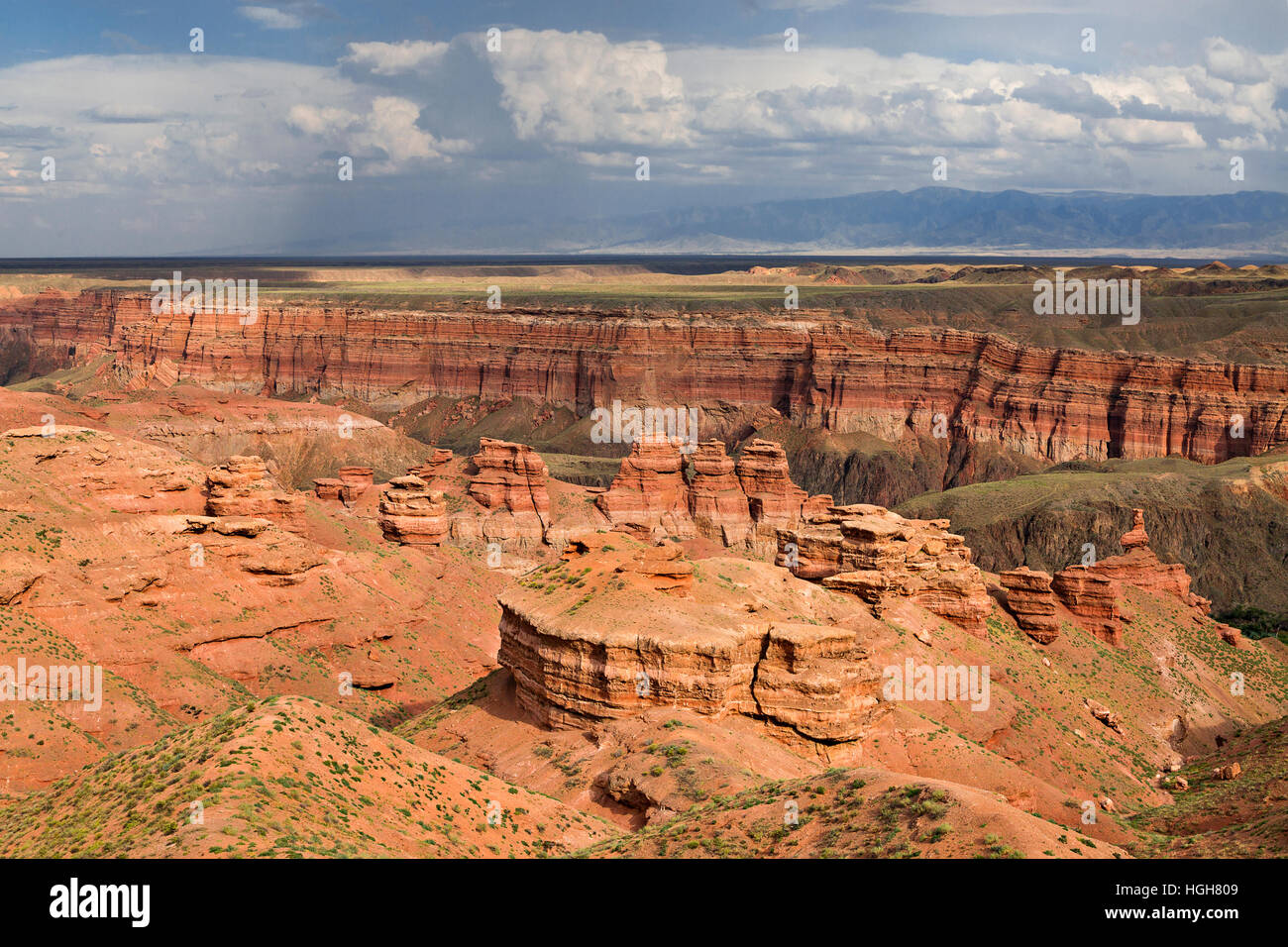 Tscharyn Canyon und das Tal der Burgen, bekannt als Grand Canyon von Kasachstan Stockfoto