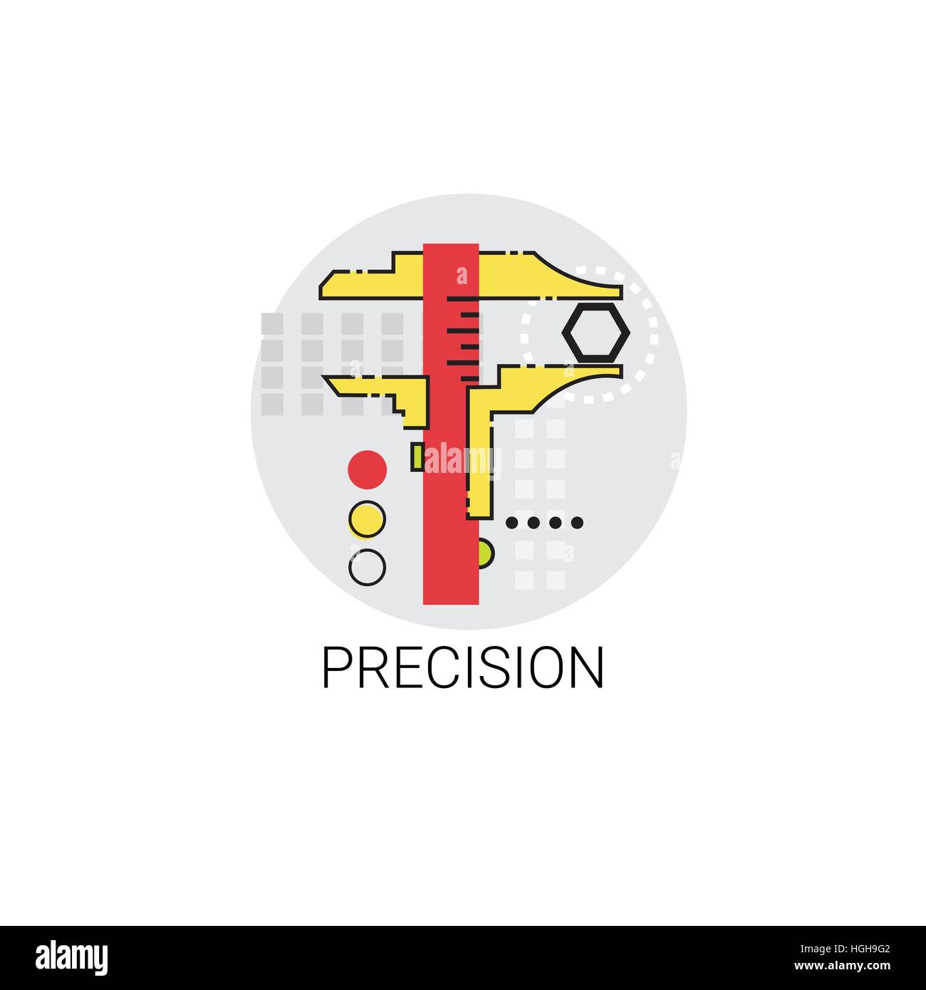 Präzisions-Industrie Produktion Qualität Symbol Stock Vektor