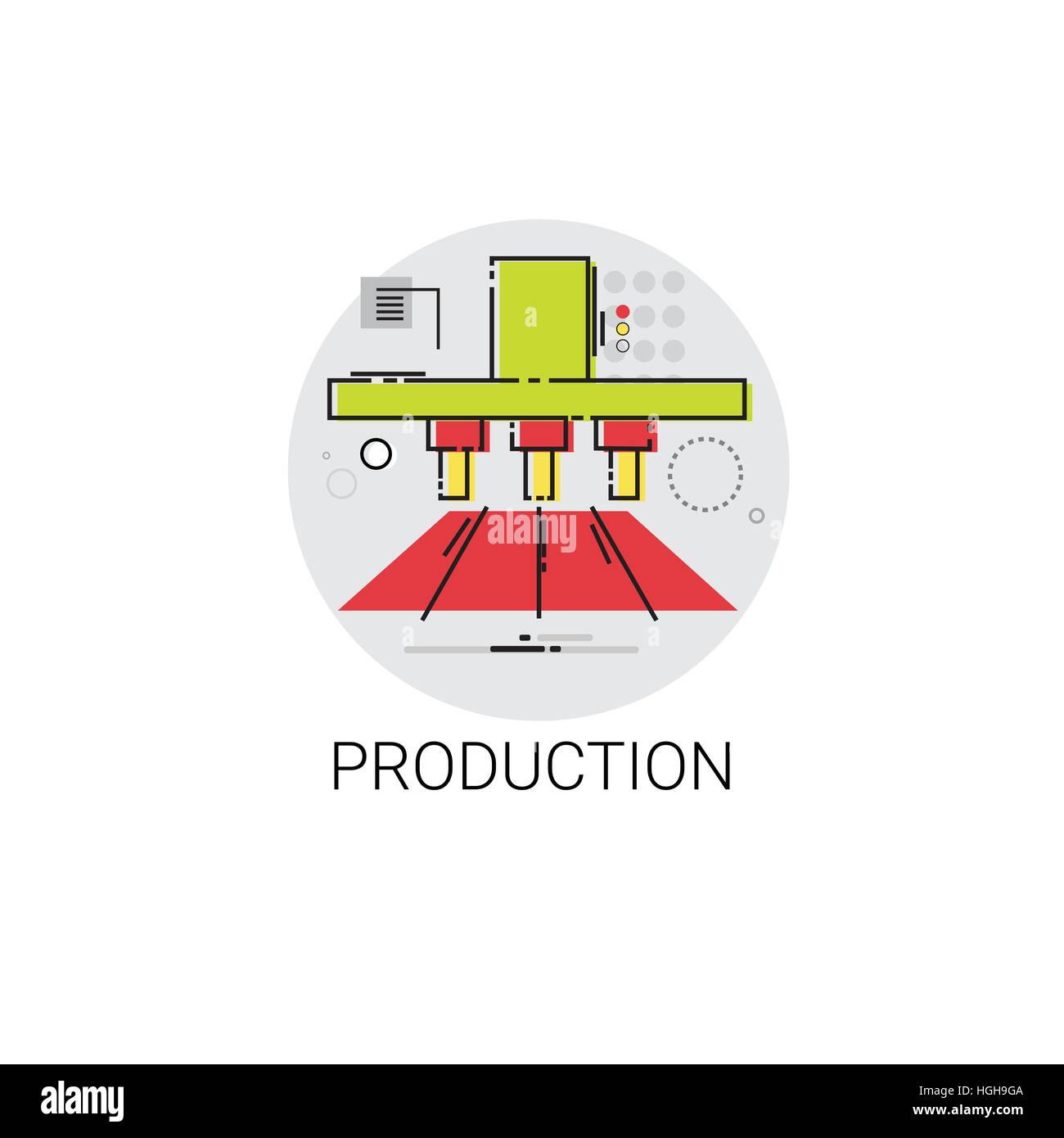 Industrie Produktion Technologie Automatisierung Symbol Stock Vektor