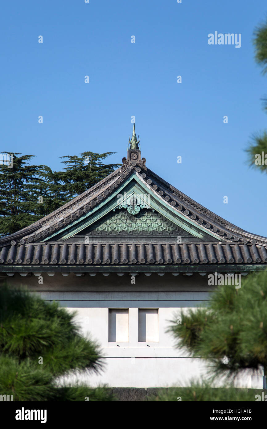 Wachturm am Kaiserpalast von Tokio in Tokio, Japan Stockfoto