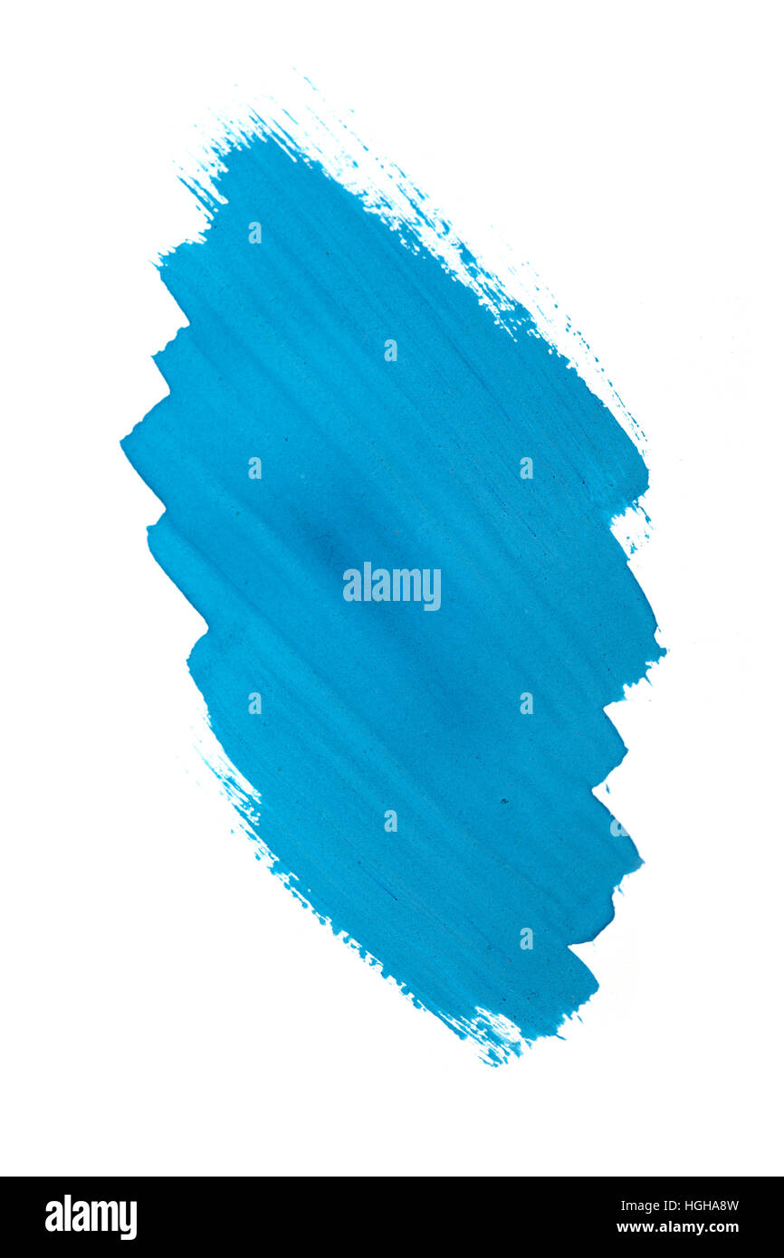 Blaue abstrakten Hintergrund im Aquarell-Stil isoliert auf weiss Stockfoto