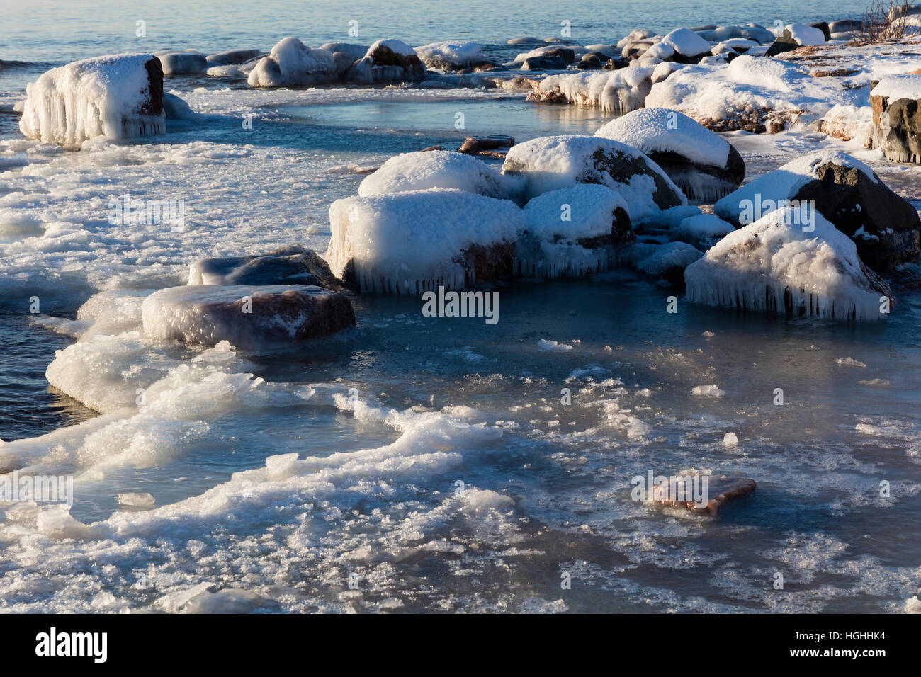 Einfrieren der Meeresoberfläche Stockfoto