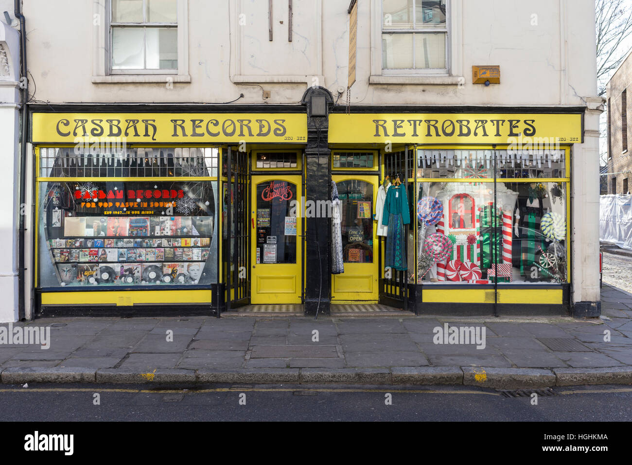 Casbar Records, Greenwich London. Verkauf von Schallplatten Stockfoto