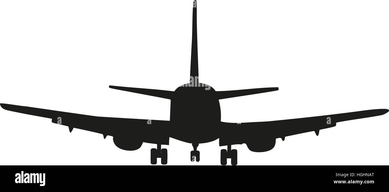 Frontansicht eines Flugzeugs Stockfoto