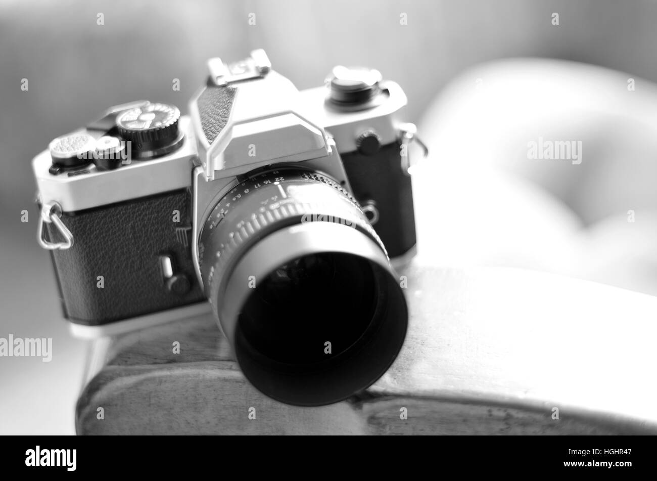 Vintage alte Filmkamera mit manuellen Fokus-Objektiv Stockfoto