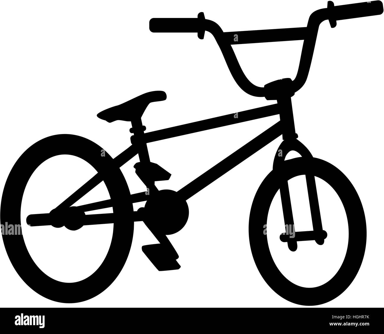 BMX Fahrrad silhouette Stockfoto