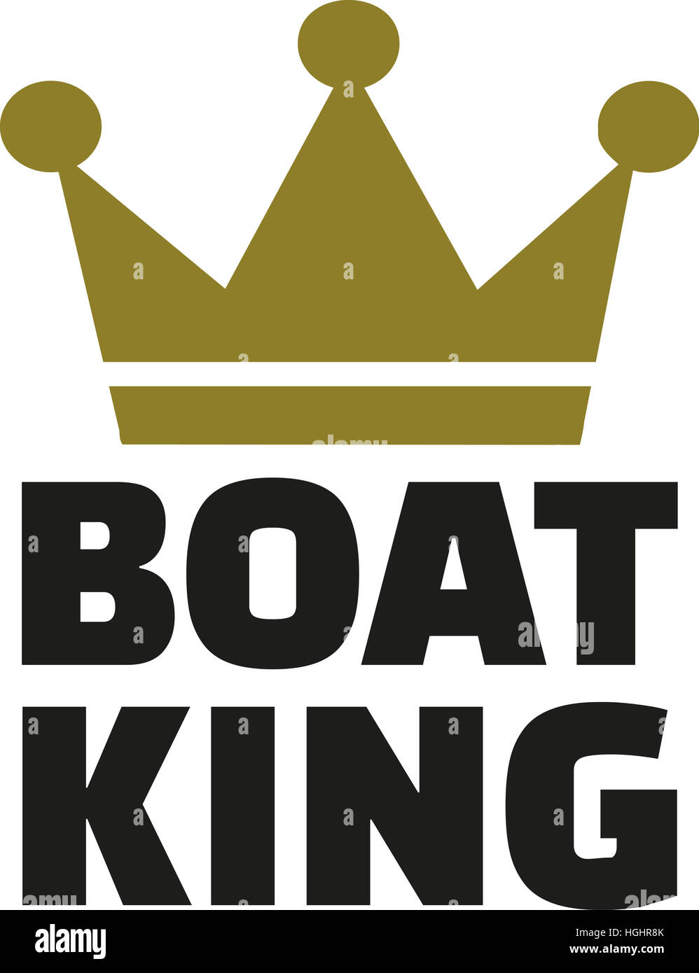 Boot-König mit Krone Stockfoto