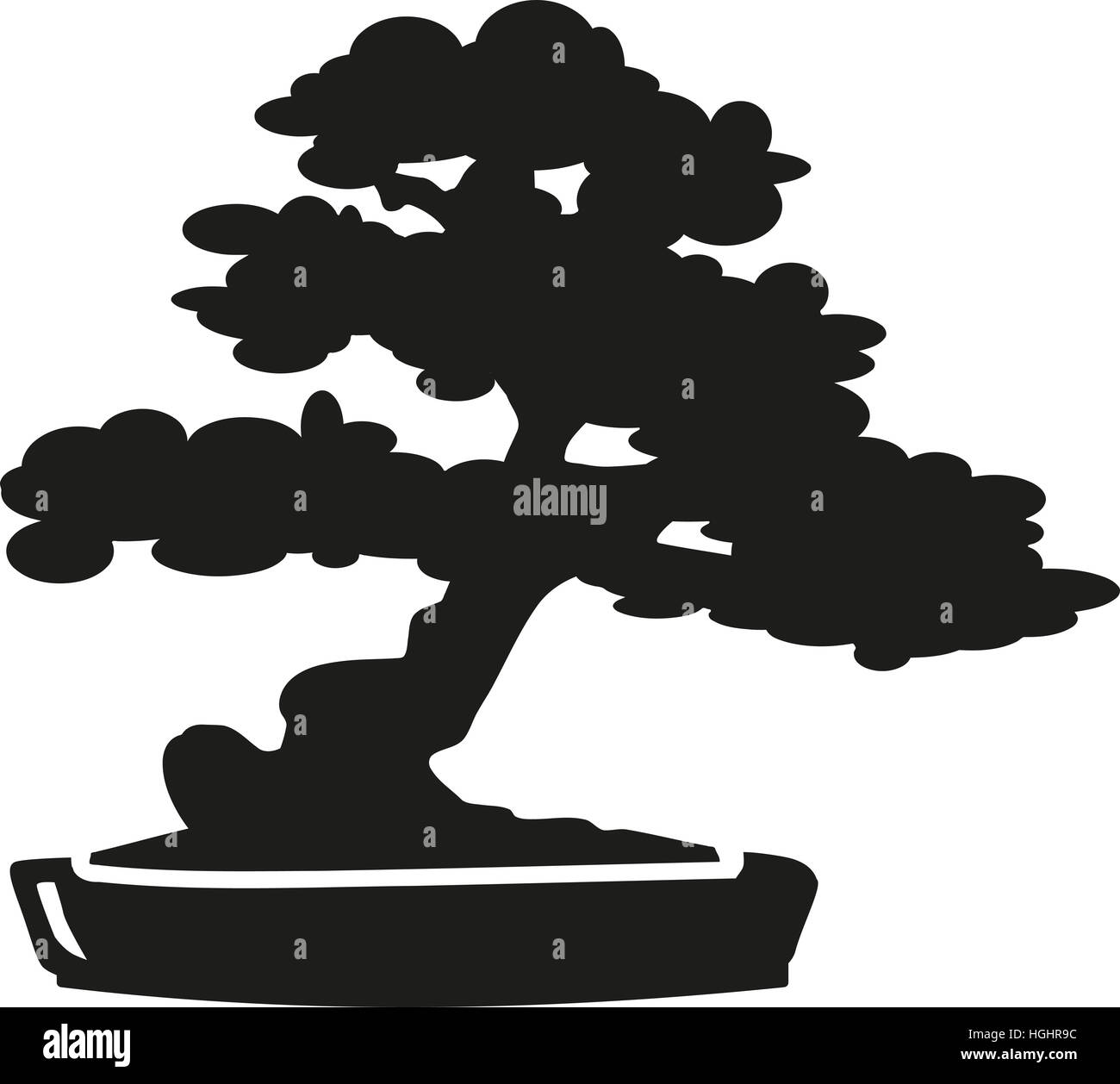 Bonsai Baum silhouette Stockfoto